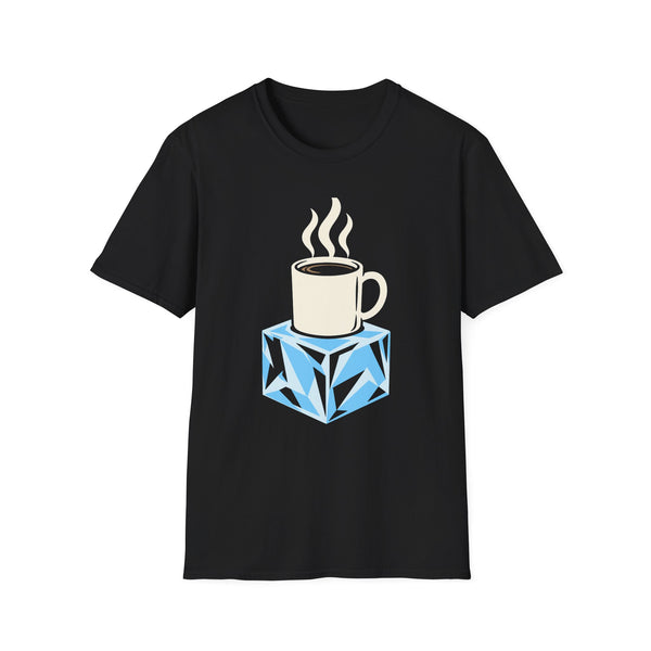 Still Warm black graphic T-shirt, front view