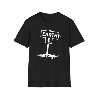Lost Signal black graphic T-shirt, front view