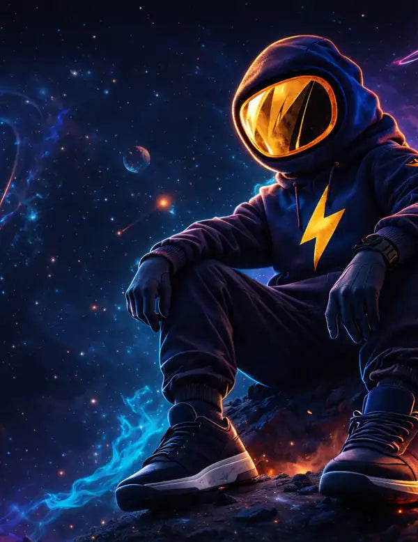 Budgy against a star-filled sky